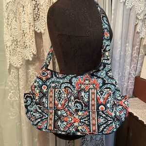 Vera Bradley Marrakesh Print Adjustable Shoulder Crossbody Tote Bag Flap…